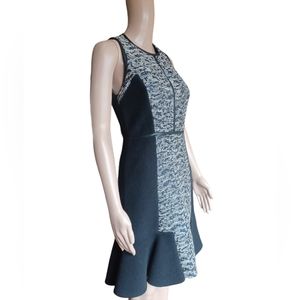 Rebecca Taylor Womens Sleeveless Black Aline Dress Flounced Knee Length Size 4